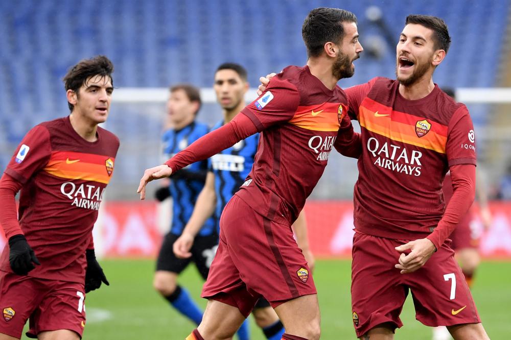 Roma 10/01/2021 - campionato di calcio serie A / Roma-Inter / foto Insidefoto/Image Sport
nella foto: esultanza gol Lorenzo Pellegrini