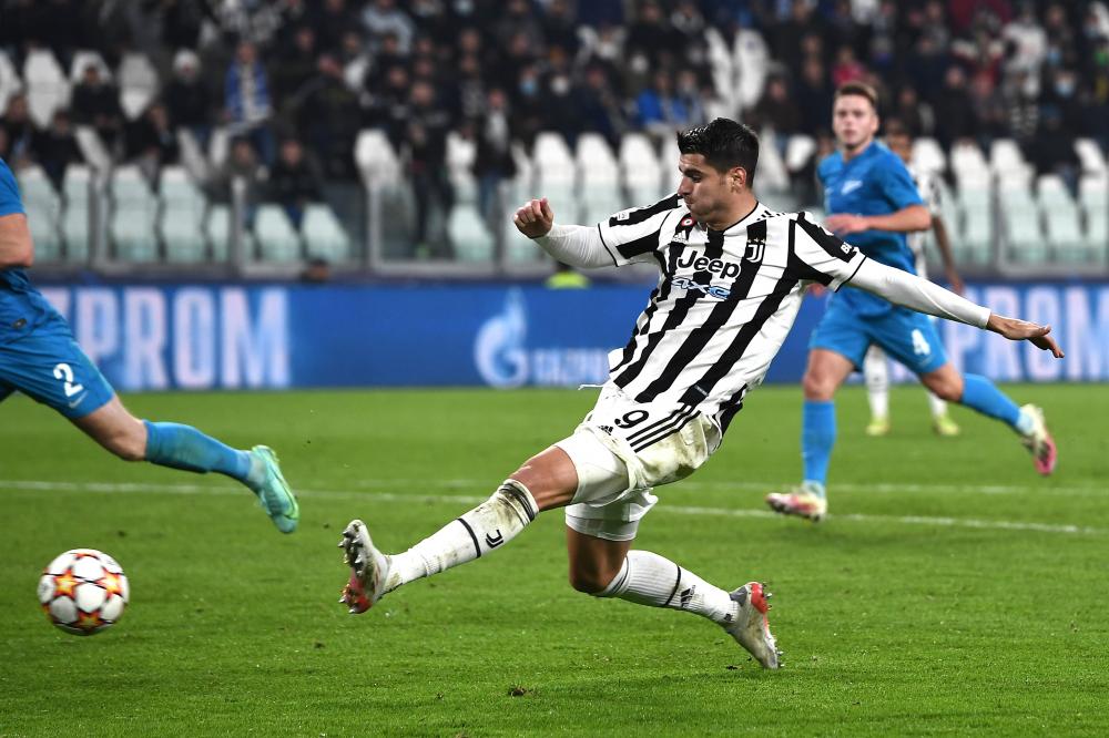 Db Torino 02/11/2021 - Champions League / Juventus-Zenit / foto Daniele Buffa/Image Sport
nella foto: esultanza gol Alvaro Morata