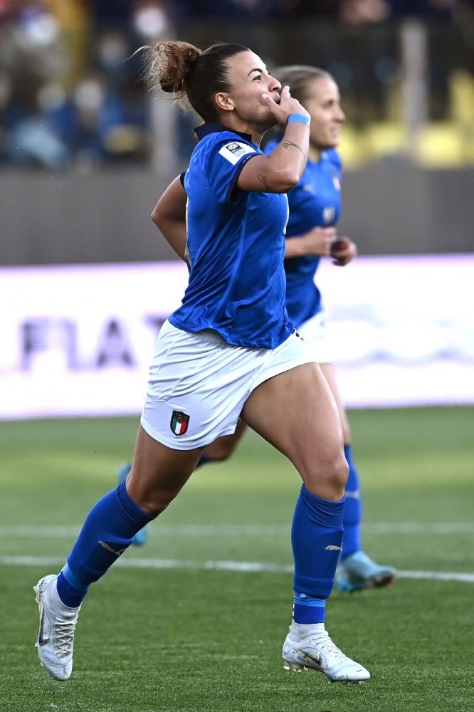 Db Parma 08/04/2022 - qualificazioni Mondiali Australia 2023 / Italia-Lituania femminile / foto Daniele Buffa/Image Sport
nella foto: esultanza gol Arianna Caruso