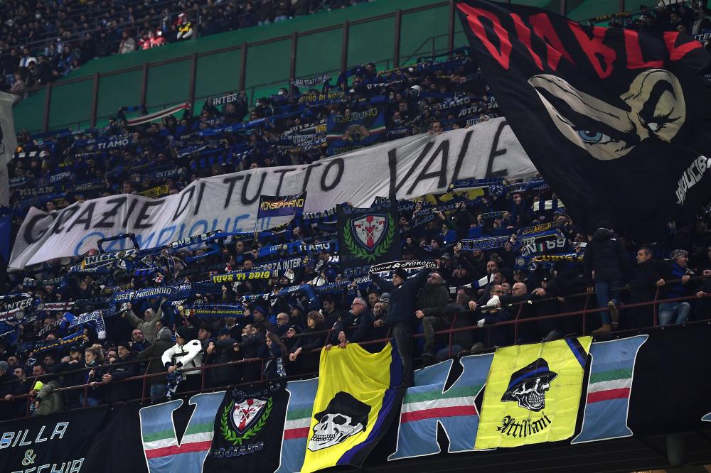 Mg Milano 21/11//2021 - campionato di calcio serie A / Inter-Napoli / foto Matteo Gribaudi/Image Sport
nella foto: striscione tifosi Inter