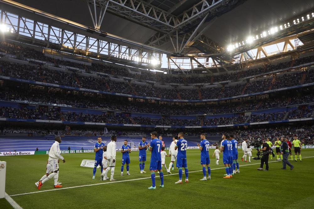 Madrid, LaLiga 2022-2023, Real Madrid CF-Getafe CF, giocata allo stadio Santiago Bernabeu. Nella foto: ‘Pasillo’ del Getafe CF al Real Madrid CF