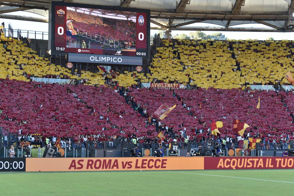 As Roma 18/09/2022 - campionato di calcio serie A / Roma-Atalanta / foto Antonello Sammarco/Image Sport
nella foto: coreografia tifosi Roma