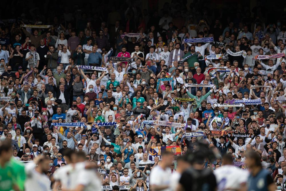 Madrid, LaLiga 21/22, Real Madrid CF-RCD Espanyol, giocata allo stadio Santiago Bernabeu, nella foto: Aficion Real Madrid