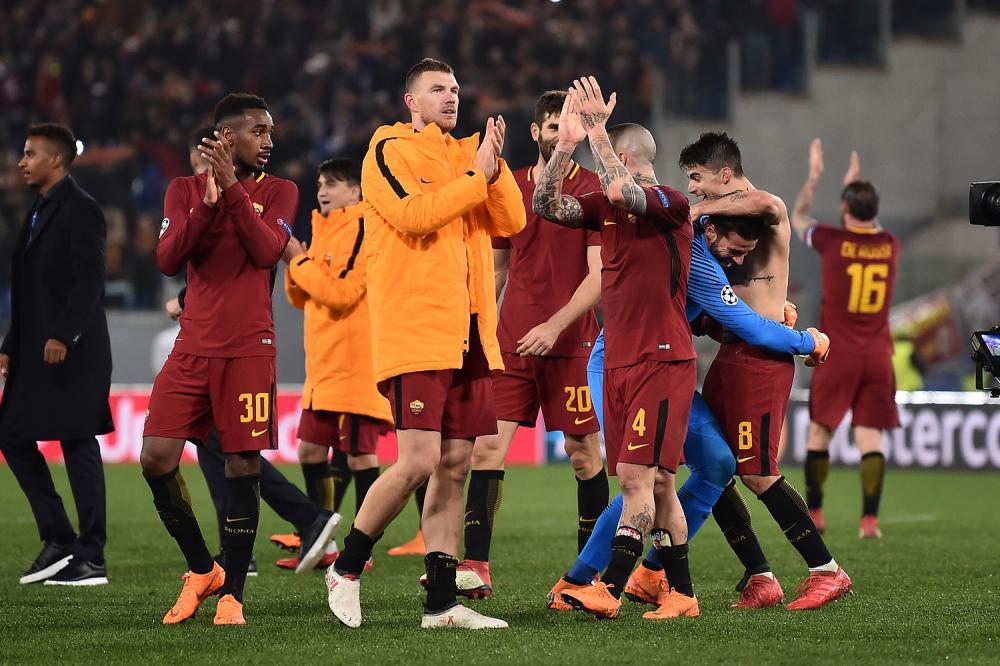 As Roma 13/03/2018 - Champions League / Roma-Shakhtar Donetsk / foto Antonello Sammarco/Image Sport
nella foto: esultanza a fine gara Roma