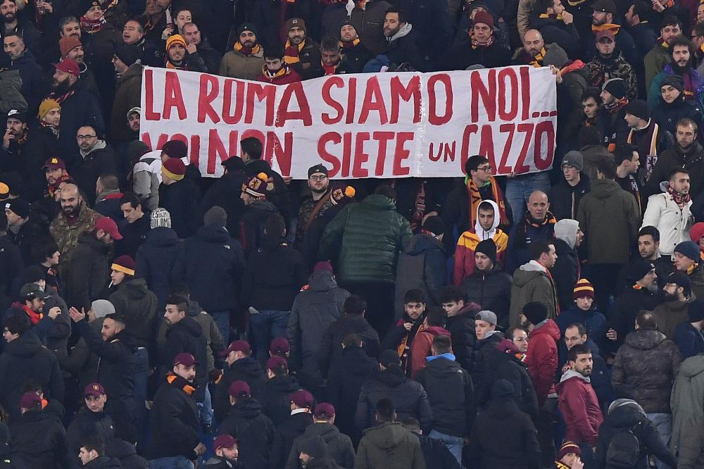 As Roma 03/02/2019 - campionato di calcio serie A / Roma-Milan / foto Antonello Sammarco/Image Sport
nella foto: striscione tifosi Roma