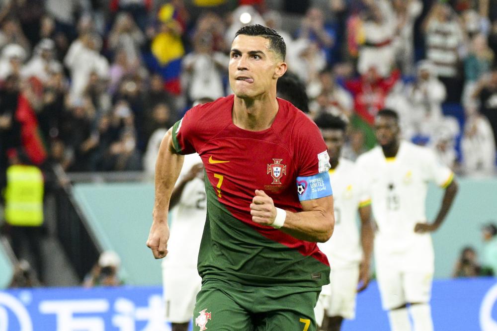 Doha (Qatar) 24/11/2022 - Mondiali di calcio Qatar 2022 / Portogallo-Ghana / foto Panoramic/Image Sport 
nella foto: esultanza gol Cristiano Ronaldo ONLY ITALY