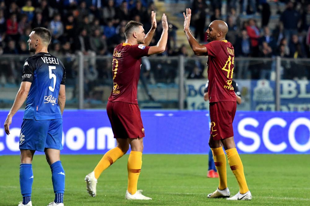 Empoli 06/10/2018 - campionato di calcio serie A / Empoli-Roma / foto Insidefoto/Image Sport 
nella foto: esultanza gol Steven Nzonzi