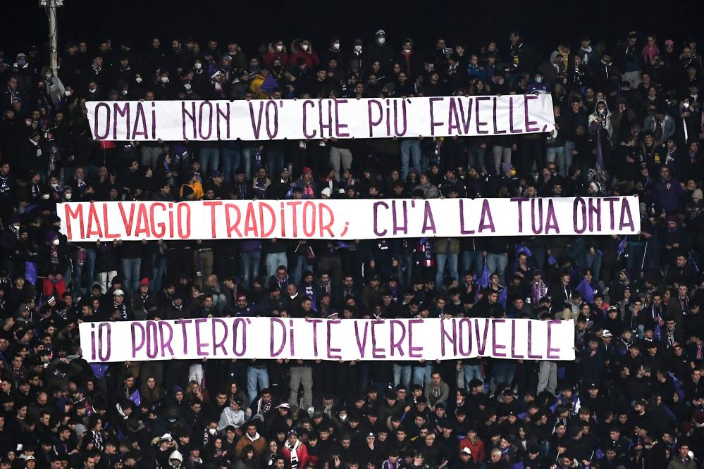 Mg Firenze 02/03/2022 - Coppa Italia / Fiorentina-Juventus / foto Matteo Gribaudi/Image Sport
nella foto: striscione tifosi Fiorentina