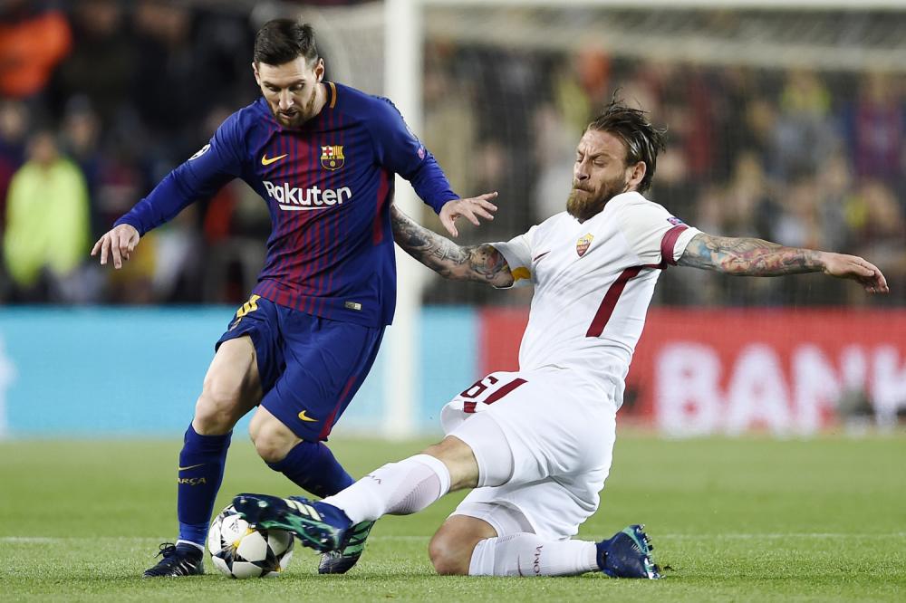Db Barcellona (Spagna) 04/04/2018 - Champions League / Barcellona-Roma / foto Daniele Buffa/Image Sport
nella foto: Lionel Messi-Daniele De Rossi