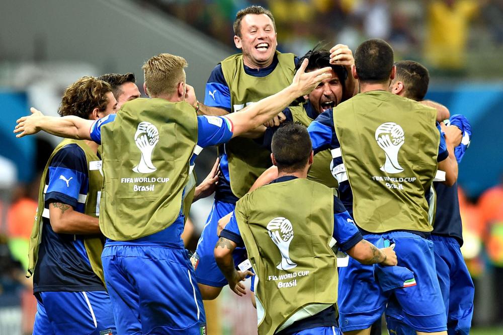 Db Manaus (Brasile) 15/06/2014 - Mondiali di calcio Brasile 2014 / Inghilterra-Italia
nella foto: esultanza a fine gara Italia.