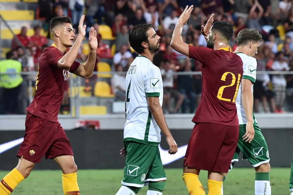 As Frosinone 20/07/2018 - amichevole / Roma-Avellino / foto Antonello Sammarco/Image Sport
nella foto: esultanza gol Patrick Schick
