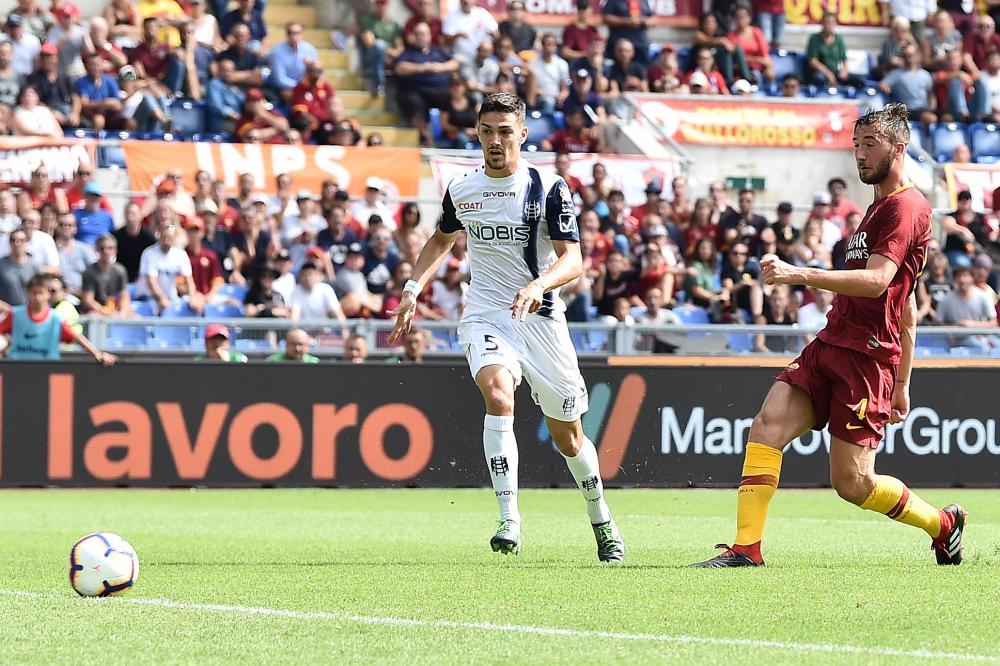 As Roma 16/09/2018 - campionato di calcio serie A / Roma-Chievo Verona / foto Antonello Sammarco/Image Spot 
nella foto: gol Bryan Cristante