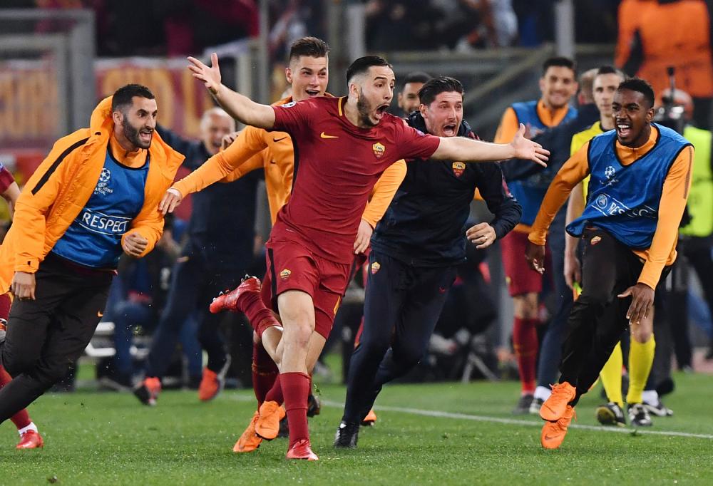As Roma 10/04/2018 - Champions League / Roma-Barcellona / foto Antonello Sammarco/Image Sport
nella foto: esultanza gol Kostas Manolas