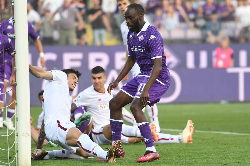 Firenze (Fi) 27 Maggio 2023 - Campionato italiano di calcio di serie A 2022/2023 Acf Fiorentina vs  As Roma. -  nella foto: Jonathan Ikoné segna il 2° gol.