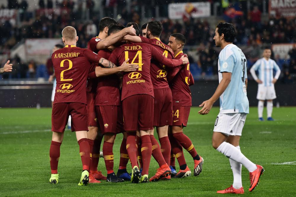 As Roma 14/01/2019 - Coppa Italia / Roma-Virtus Entella / foto Antonello Sammarco/Image Sport 
nella foto: esultanza gol Patrik Schick