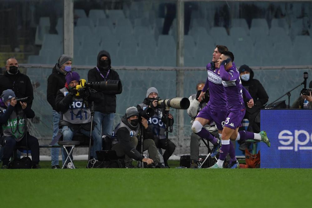 Firenze, Fiorentina-Salernitana-Campionato Serie A 2021/22
Nella foto: Dušan Vlahović esulta dopo il gol
