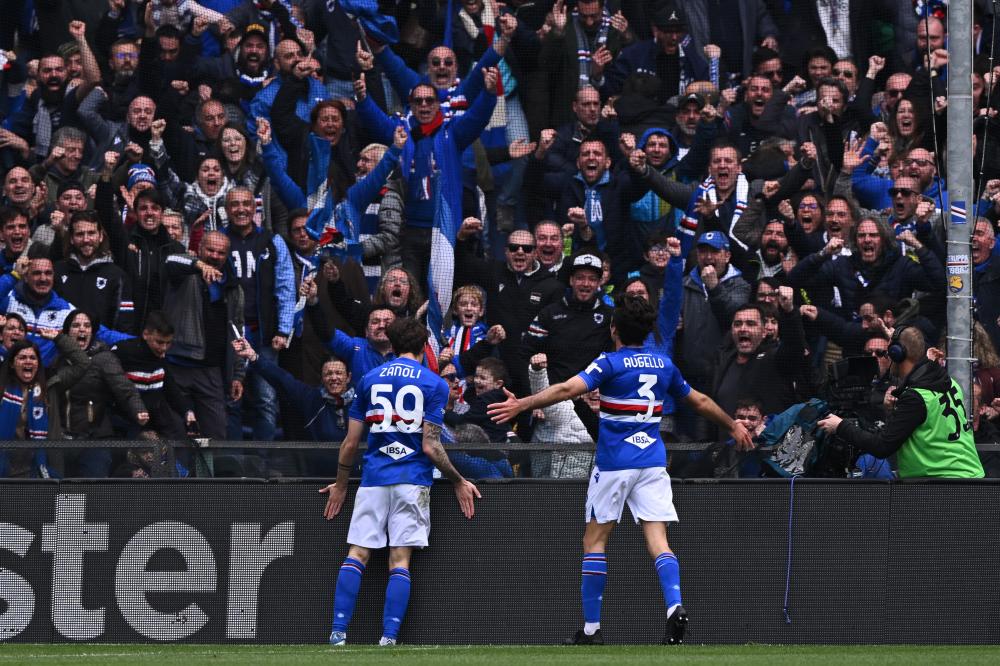 Cm Genova 19/03/2023 - campionato di calcio serie A / Sampdoria-Hellas Verona / foto Cristiano Mazzi/Image Sport
nella foto: esultanza gol Alessandro Zanoli