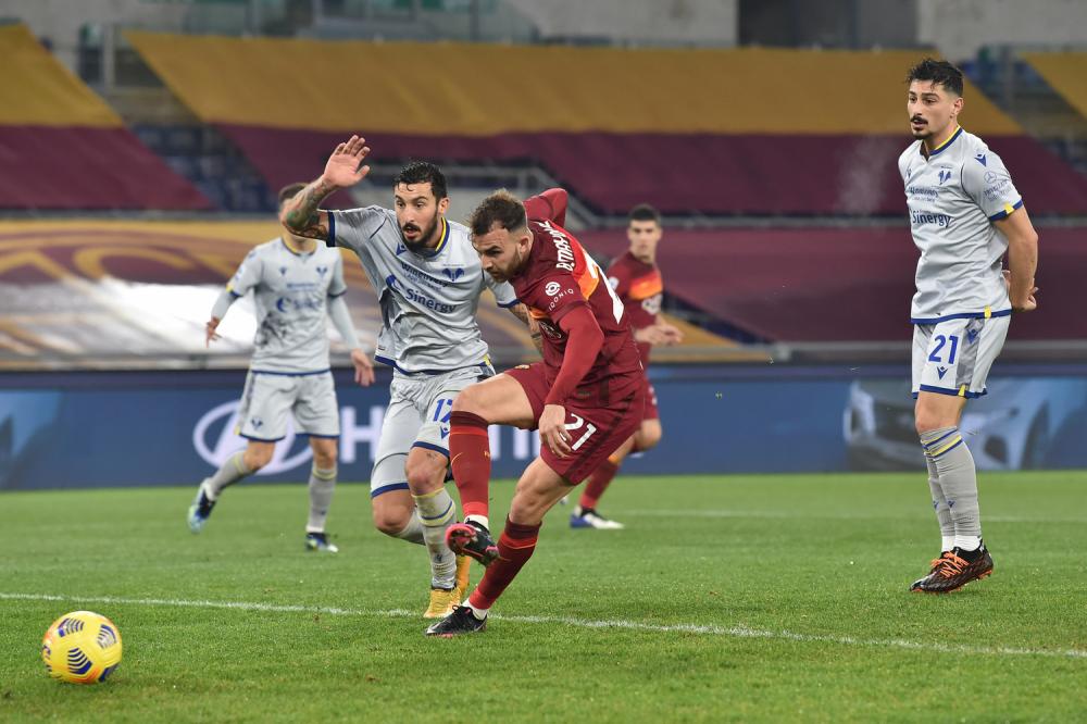 As Roma 31/01/2021 - campionato di calcio serie A / Roma-Hellas Verona / foto Antonello Sammarco/Image Sport
nella foto: gol Borja Mayoral