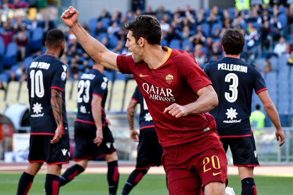 Roma 27/04/2019 - campionato di calcio serie A / Roma-Cagliari / foto Insidefoto/Image Sport 
nella foto: esultanza gol Federico Fazio