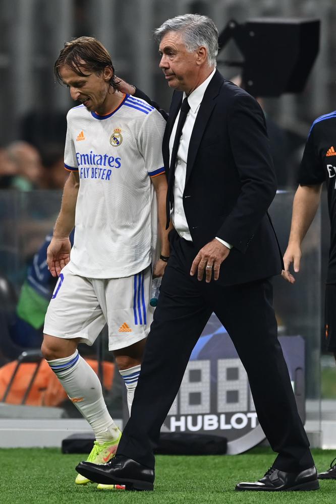 Db Milano 15/09/2021 - Champions League / Inter-Real Madrid / foto Daniele Buffa/Image Sport
nella foto: Carlo Ancelotti-Luka Modric