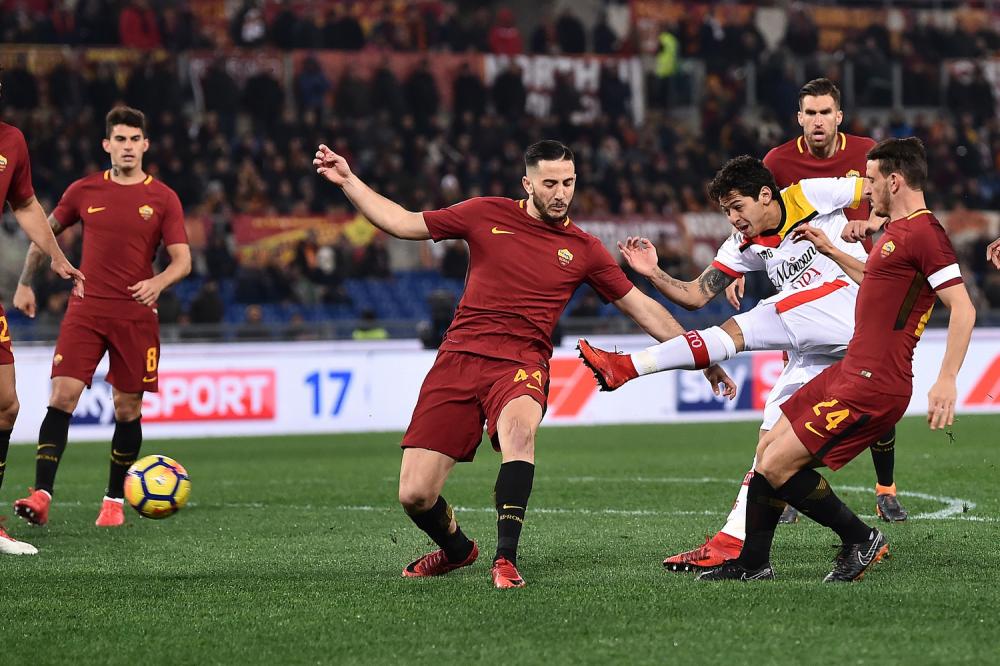 As Roma 11/02/2018 - campionato di calcio serie A / Roma-Benevento / foto Antonello Sammarco/Image Sport
nella foto: gol Guilherme