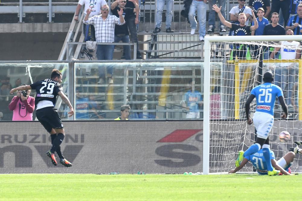 Mg Bergamo 02/10/2016 - campionato di calcio serie A / Atalanta-Napoli / foto Matteo Gribaudi/Image Sport
nella foto: gol Andrea Petagna