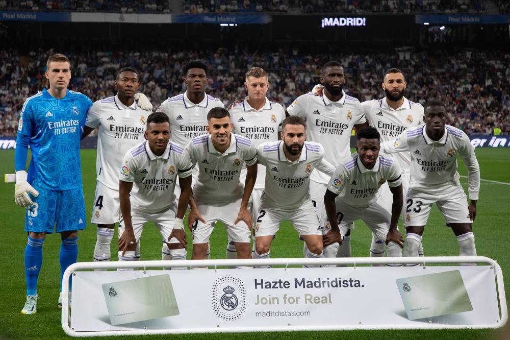 Madrid, LaLiga 2022-2023, Real Madrid CF-CA Osasuna, giocata allo stadio Santiago Bernabeu. Nella foto: Undici del Real Madrid