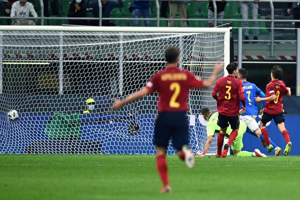 Mg Milano 06/10/2021 - Uefa Nations League / Italia-Spagna / foto Matteo Gribaudi/Image Sport
nella foto: gol Lorenzo Pellegrini