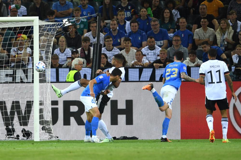 Monchengladbach (Germania) 14/06/2022 - Uefa Nations League / Germania-Italia / foto Image Sport
nella foto: gol Alessandro Bastoni