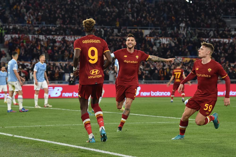 Roma 18/03/2022 - campionato di calcio serie A / Roma-Lazio / foto Insidefoto/Image Sport
nella foto: esultanza gol Tammy Abraham