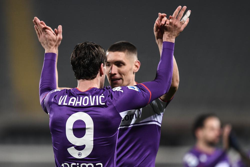 Firenze 17/01/2022 - campionato di calcio serie A / Fiorentina-Genoa / foto Image Sport
nella foto: esultanza gol Dusan Vlahovic