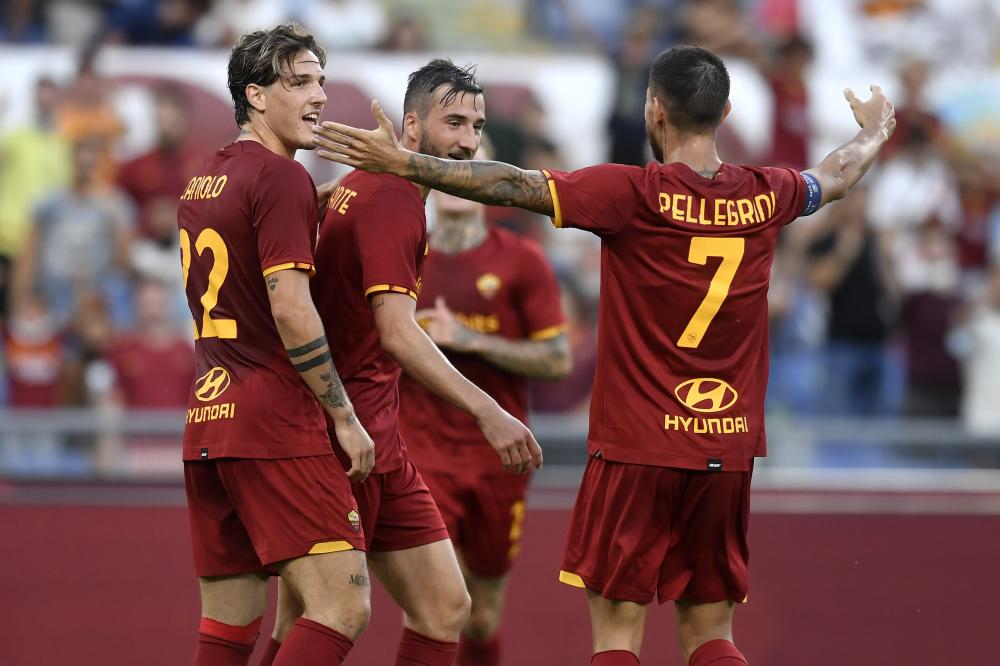 Roma 26/08/2021 - Conference League / Roma- Trabzonspor / foto Insidefoto/Image Sport
nella foto: esultanza gol Bryan Cristante