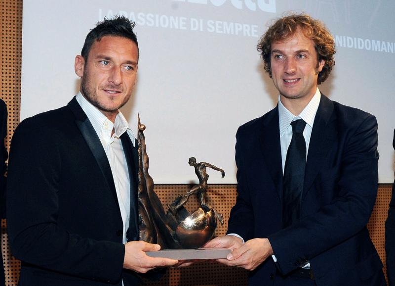 An Milano 17/11/2014 - premio internazionale 'Il bello del calcio' 
nella foto: Francesco Totti-Gianfelice Facchetti