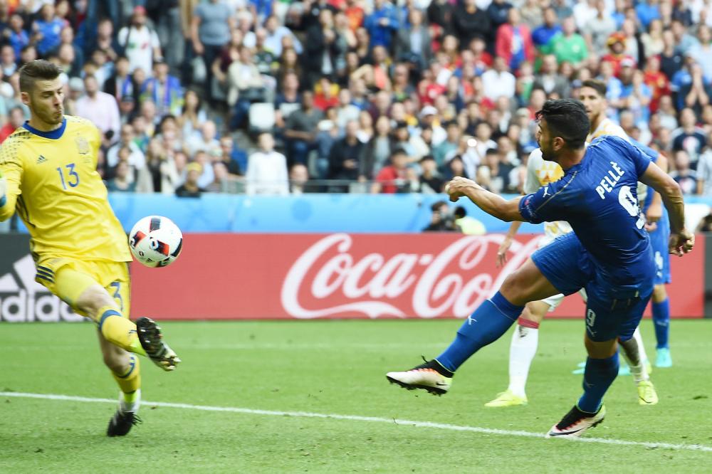 Mg Parigi (Francia) 27/06/2016 - Euro 2016 / Italia-Spagna / foto Matteo Gribaudi/Image Sport
nella foto: gol Graziano Pelle'