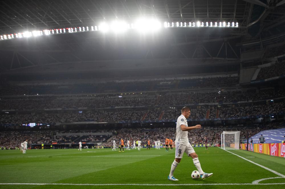 Madrid, Champions League 2022-2023, Real Madrid CF-Shakhtar Donetsk, giocata allo stadio Santiago Bernabeu. Nella foto: Toni Kroos
