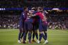 Madrid, LaLiga 2024-2025, Real Madrid CF-FC Barcelona, giocata allo stadio Santiago Bernabeu. Nella foto: Gol del FC Barcelona