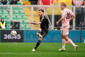 Palermo, Italy, 14 February 2026. Renzo Barbera Stadium, Palermo vs Virtus Entella, match valid for the 2025/2026 Serie B championship. In the photo: Mattia Alborghetti (Virtus Entella)