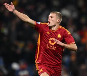 Mg Reggio Emilia 03/12/2023 - campionato di calcio serie A / Sassuolo-Roma / foto Matteo Gribaudi/Image Sport
nella foto: esultanza gol Rasmus Kristensen