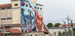 Atalanta Murales con Gasperini Gomez Ilicic e Zapata