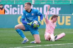 Palermo, Italy, 21 February 2026. Renzo Barbera Stadium, Palermo FC vs FC Sudtirol, match valid for the 2025/2026 Serie B championship. In the photo: Dennis Johnsen (Palermo FC)