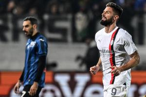 Db Bergamo 09/12/2023 - campionato di calcio serie A / Atalanta-Milan / foto Daniele Buffa/Image Sport nella foto: esultanza gol Olivier Giroud