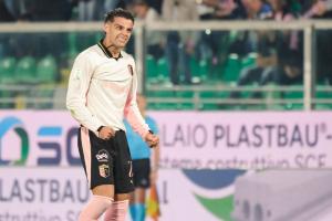 Palermo, Italia, 1 novembre 2025. Stadio Renzo Barbera, Palermo vs Pescara, match valido per il campionato di Serie B 2025/2026. Nella foto: Esultanza Niccolo’ Pierozzi (Palermo FC)