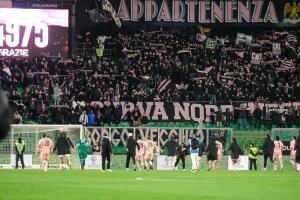 Palermo, Italia, 7 febbraio 2026. Stadio Renzo Barbera, Palermo vs Empoli, match valido per il campionato di Serie B 2025/2026. Nella foto: Festeggiamenti Palermo FC