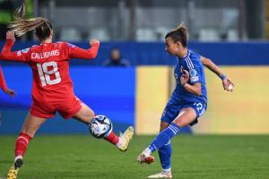 Db Parma 05/12/2023 - Nations League femminile / Italia-Svizzera / foto Daniele Buffa/Image Sport
nella foto: gol Arianna Caruso