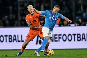 Db Napoli 03/12/2023 - campionato di calcio serie A / Napoli-Inter / foto Daniele Buffa/Image Sport
nella foto: Federico Di Marco-Stanislav Lobotka