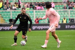 Palermo, Italy, 14 February 2026. Renzo Barbera Stadium, Palermo vs Virtus Entella, match valid for the 2025/2026 Serie B championship. In the photo: Nermin Karic (Virtus Entella)