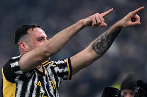 Db Torino 08/12/2023 - campionato di calcio serie A / Juventus-Napoli / foto Daniele Buffa/Image Sport 
nella foto: esultanza gol Federico Gatti