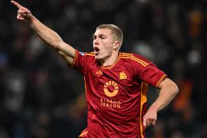 Mg Reggio Emilia 03/12/2023 - campionato di calcio serie A / Sassuolo-Roma / foto Matteo Gribaudi/Image Sport
nella foto: esultanza gol Rasmus Kristensen