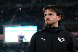 Palermo, Italy, 12 December 2025. Renzo Barbera Stadium, Palermo vs Sampdoria, match valid for the 2025/2026 Serie B championship. In the photo: Matteo Brunori (Palermo FC)