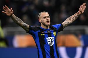 Mg Milano 09/12/2023 - campionato di calcio serie A / Inter-Udinese / foto Matteo Gribaudi/Image Sport
nella foto: esultanza gol Federico Dimarco